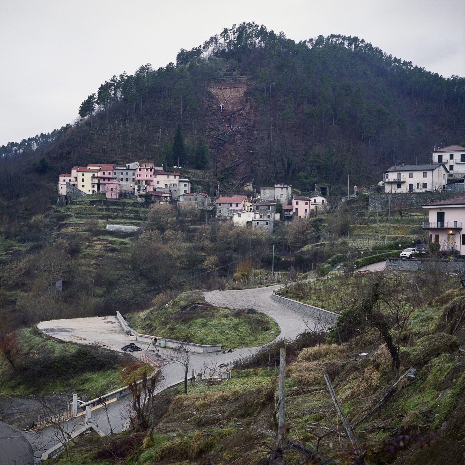 January 2012, Cassana. A view of the town of Cassana, where a landslide destroyed several buildings causing the death of 5 people.