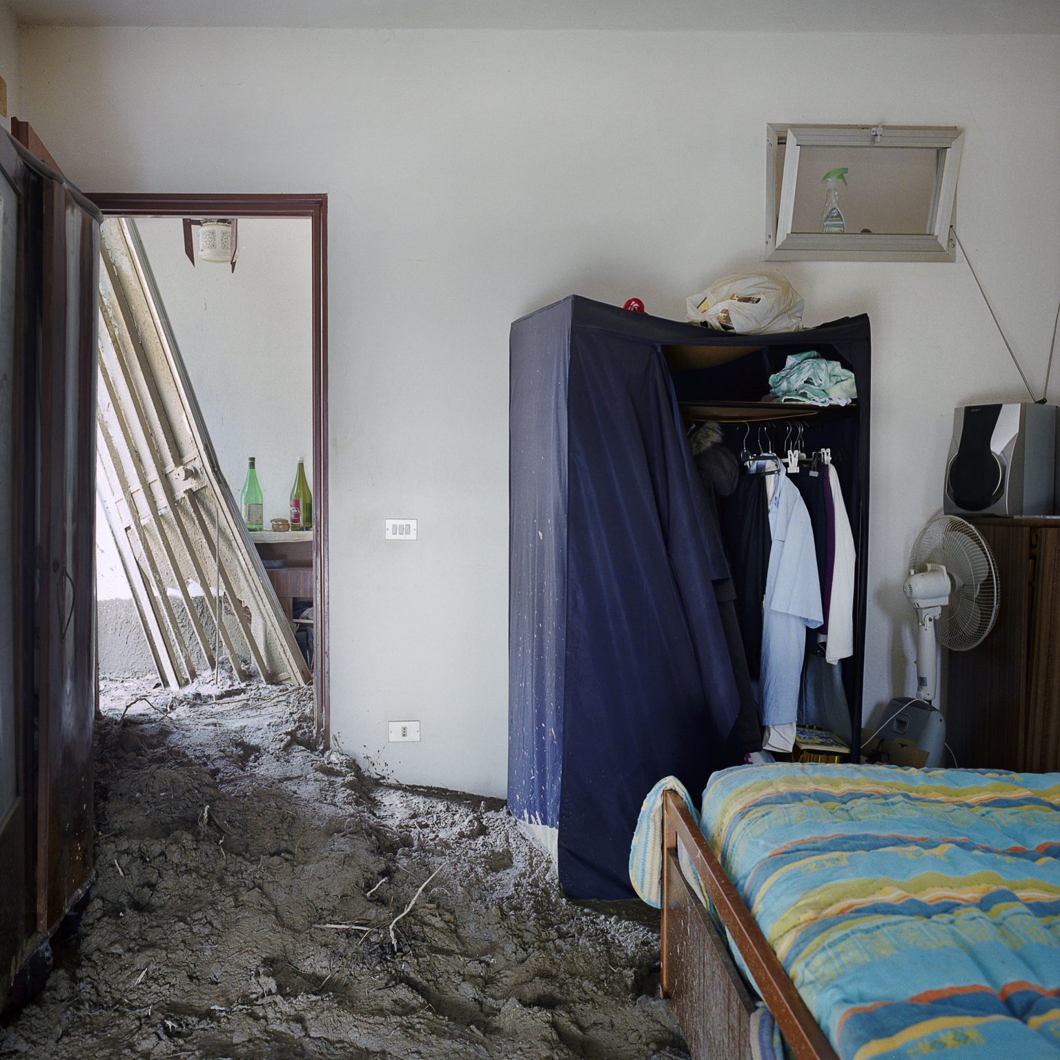 Scarcelli, Passo Como locality near Saponara, December 2011. In the bedroom of a house that was hit by a landslide.