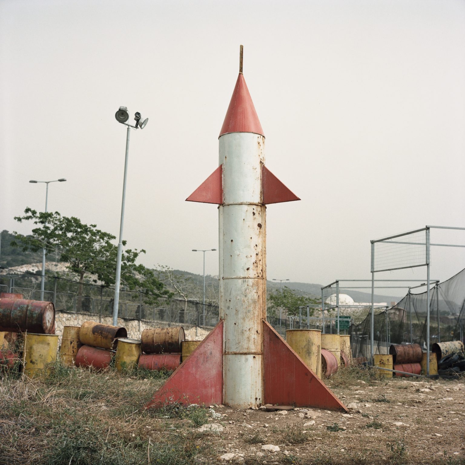 Haifa, Israel. A fake Scud missile in a paintball shooting range in the outskirts of the city.