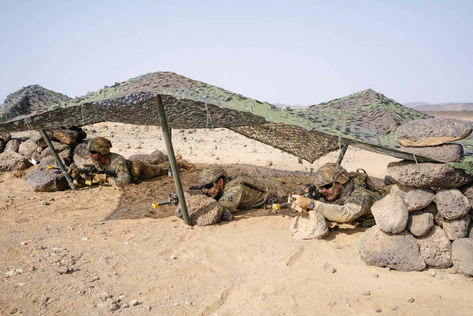 DJIBUTI. 13 settembre 2021 - Soldati americani durante la French Desert Commando Course (FDCC). 

DJIBOUTI. 13 September 2021 - US soldiers take part at an exercise as part of the French Desert Commando Course (FDCC).