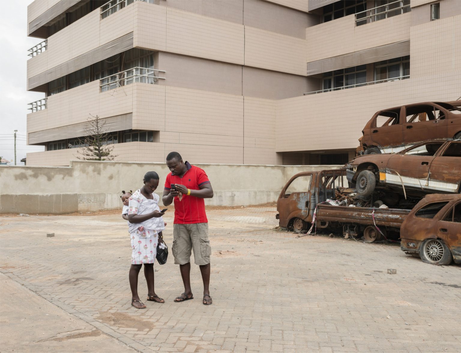 Republic of Ghana, Accra, September 2016: a street scene in the district of Adabraka.*Stitched photograph*