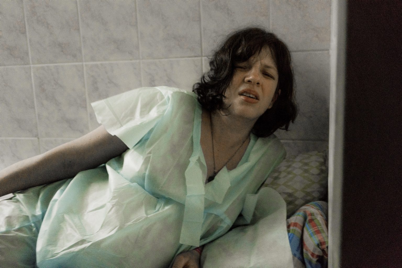 UKRAINE, Kyiv. March 02, 2022 - Anna (37) due to deliver in a maternity hospital's basement used as a bomb shelte in Kyiv.
